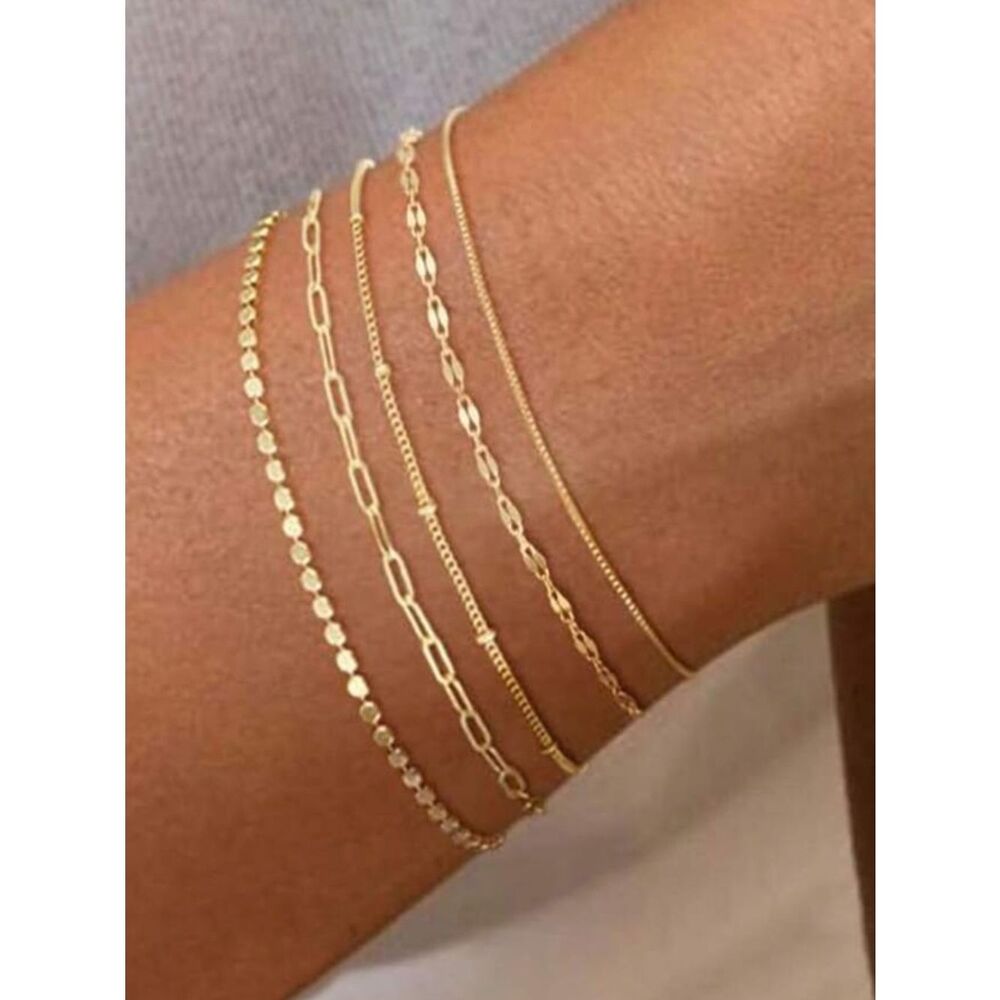 Delicate Gold Bracelet Set A1778